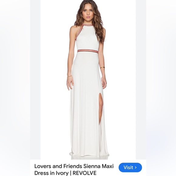 Lovers and friends Ivory Maxi Dress with Red Accents size XS - Picture 1 of 6